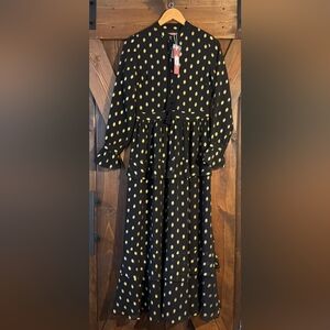 NWT Gemma Albright Polka Dot Long Sleeve Dress